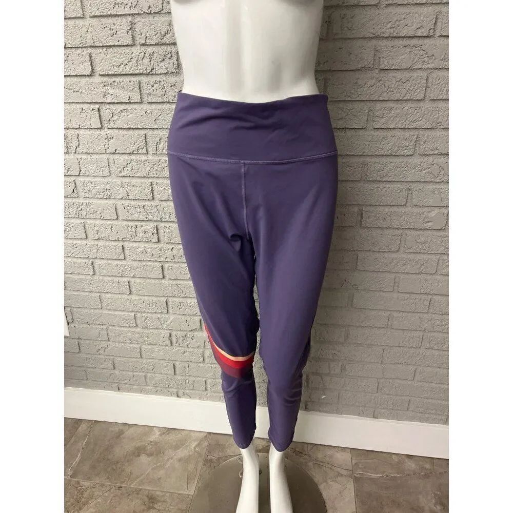 FabFitFun Women Purple Leggings with Stripes Size 2XL
